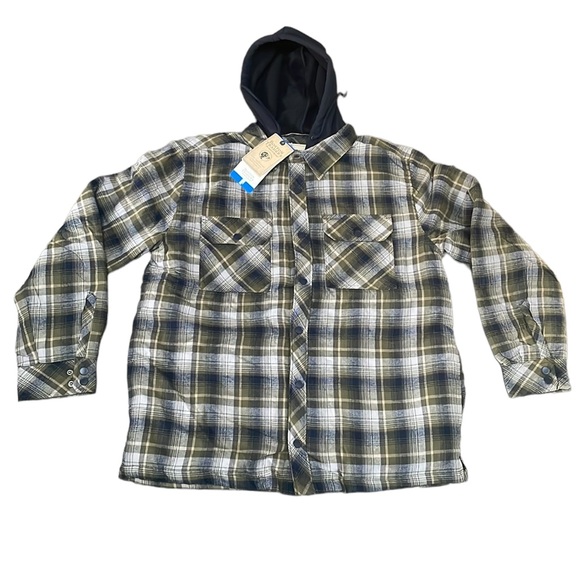 Boston Traders  - Quilted Lining Flannel Hoodie Shirt Jacket - Picture 5 of 7